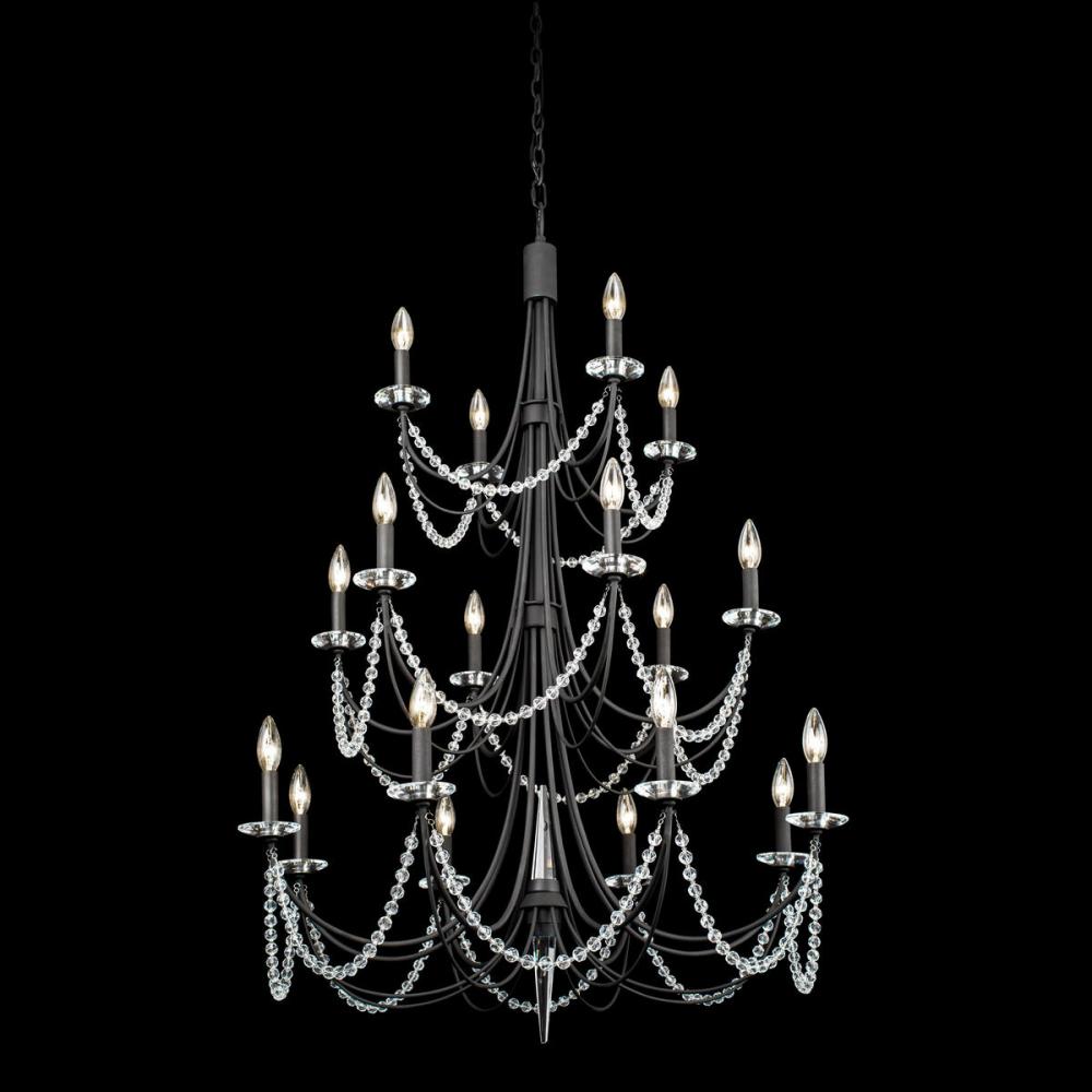 Brentwood 18-Lt 3-Tier Chandelier - Carbon Black