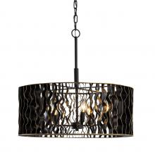 Varaluz 380P05MBFG - Estela 5-Lt Pendant - Matte Black/French Gold