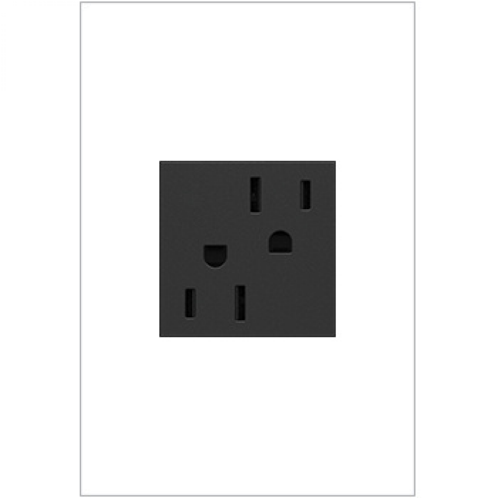 adorne 15A Dual Tamper-Resistant Outlet, Graphite