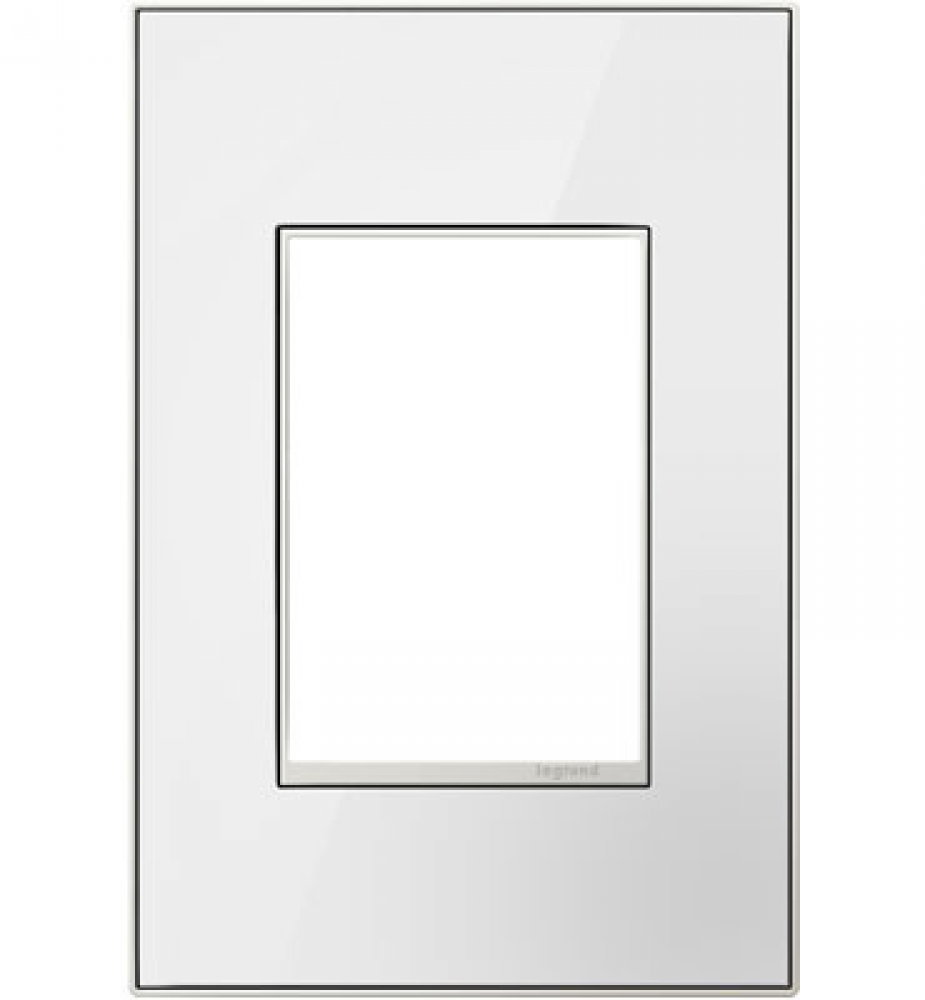 adorne® Mirror White One-Gang-Plus Screwless Wall Plate