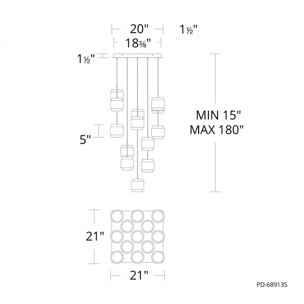 Banded Chandelier Light