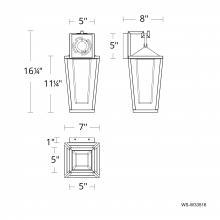 WAC US WS-W33516-30-BK - Manchester Outdoor Wall Sconce