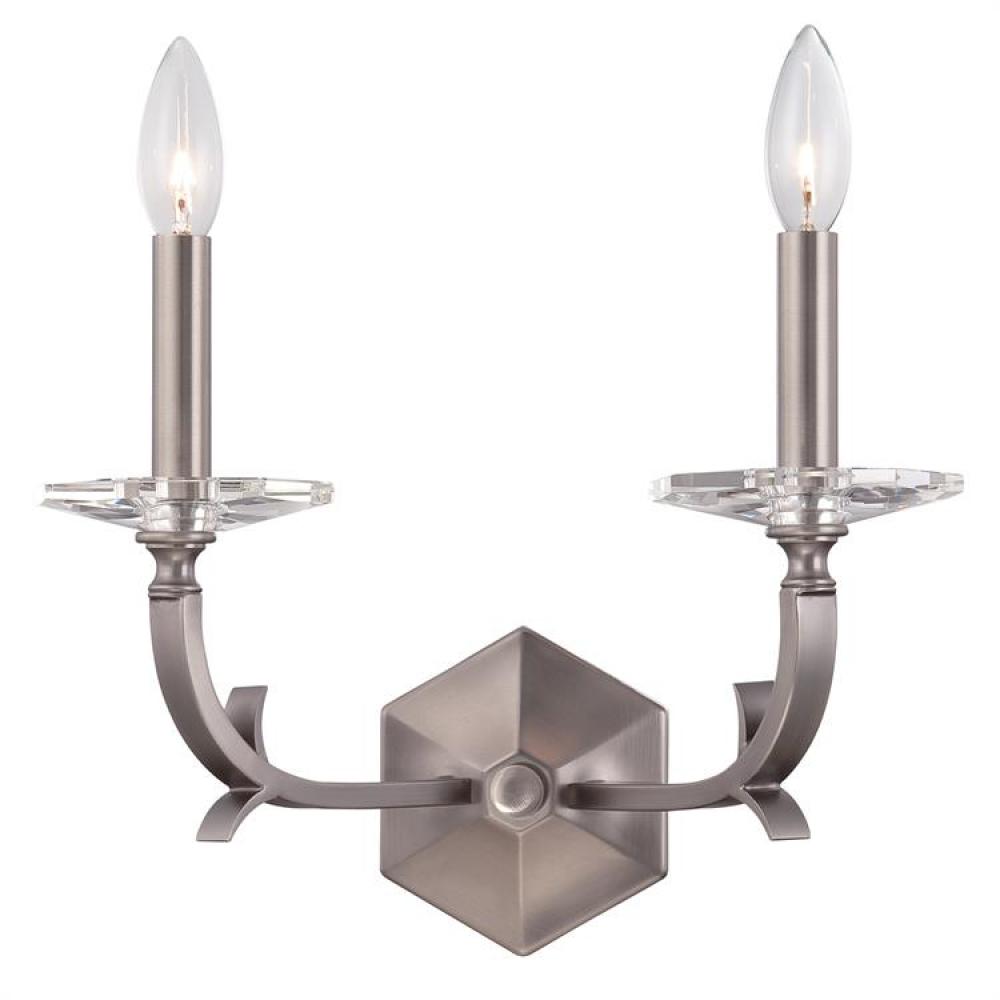 Hugo 2 Light Pewter Sconce