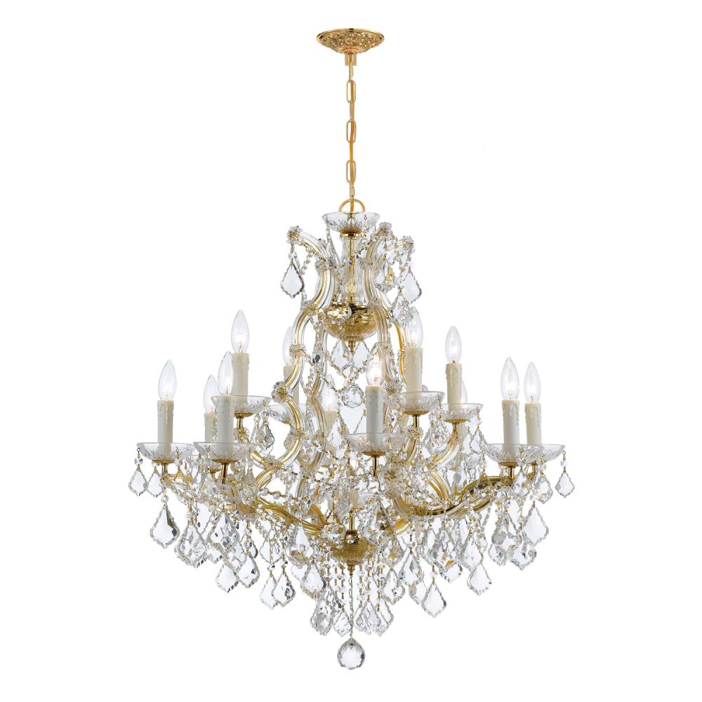 Maria Theresa 13 Light Spectra Crystal Gold Chandelier