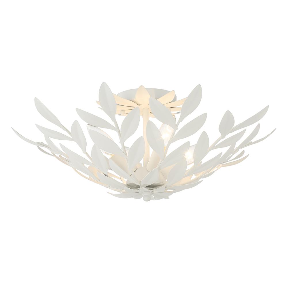 Broche 4 Light Matte White Semi Flush Mount