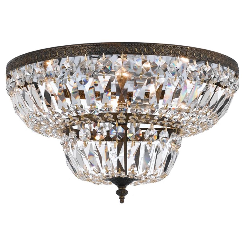 Crystorama 6 Light Spectra Crystal English Bronze Flush Mount