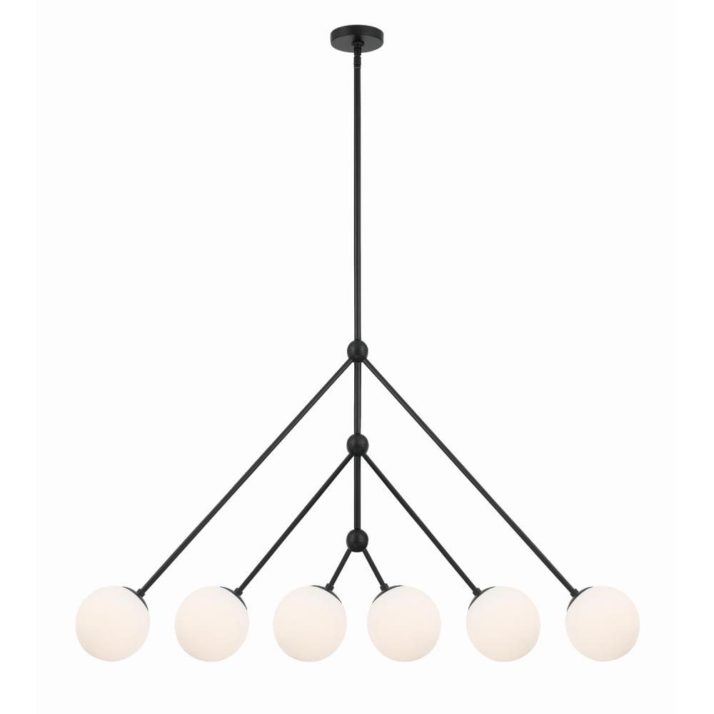 Omni 6 Light Matte Black Chandelier