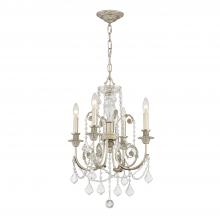 Crystorama 5114-OS-CL-MWP - Regis 4 Light Hand Cut Crystal Olde Silver Chandelier