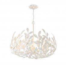 Crystorama 566-MT - Broche 5 Light Matte White Chandelier