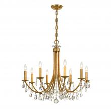 Crystorama 8828-GA-CL-SAQ - Bridgehampton 8 Light Spectra Crystal Antique Gold Chandelier