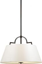 Quoizel LSM2825TM - Three Light White Parchment Shade Drum Shade Pendant