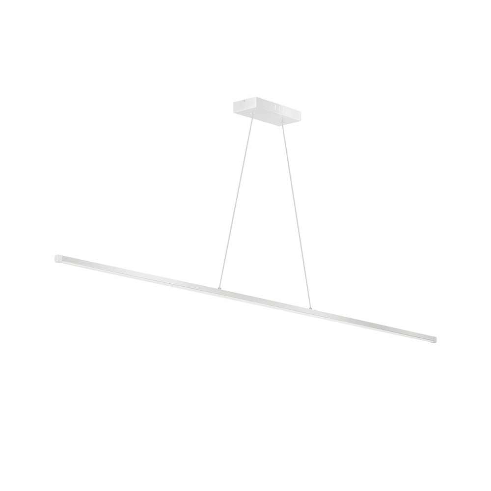 30W Horizontal Matte White Pendant w/ White Acrylic Diffuser