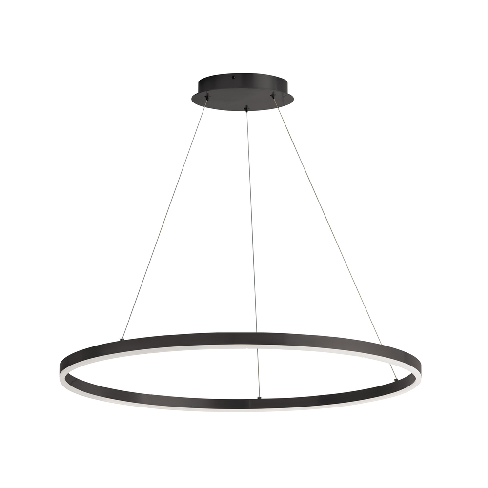 63W Chandelier, Matte Black with White Acrylic Diffuser