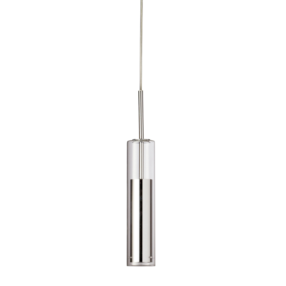 6W LED Pendant, Polished Chrome Finish with Clear Glass