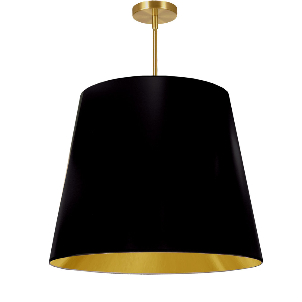 1LT Oversized Drum Pendant Large, BK/GLD Shade