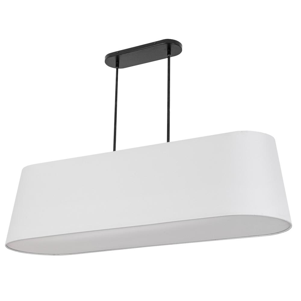 4LT Horiz Pendant, MB w/ WH Shade