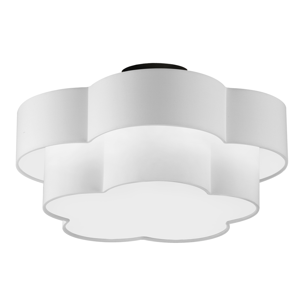 3LT Incan 2-Tier Flush Mount, MB w/ White Shade