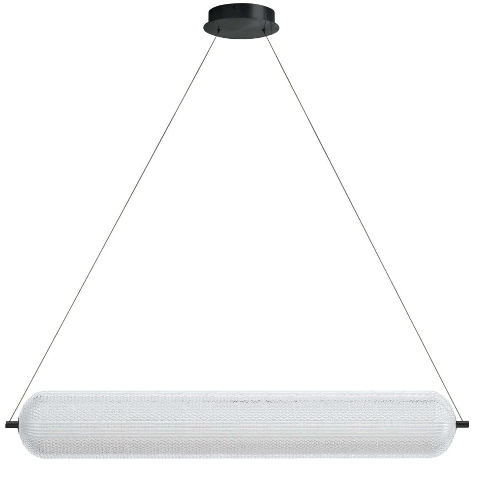 36W Horizontal Pendant Matte Black with Clear Acrylic Diffuser