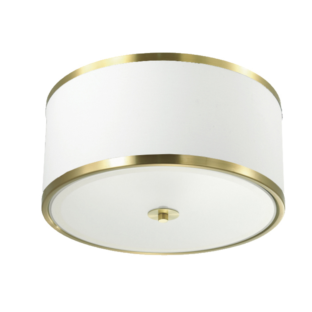 3LT Incandescent Flush Mount, AGB w/ WH Shade