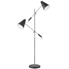 Dainolite 130F-BK-PC - 2LT Floor Lamp, Matte Black Metal Shade, PC