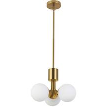 Dainolite AMA-153P-AGB - 3 Light Halogen Pendant Aged Brass with White Opal Glass