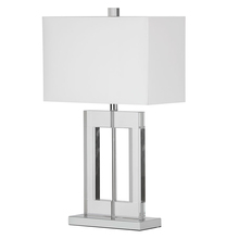 Dainolite C52T-PC - 1LT Table Lamp Rect Crystal w/Wht Shd