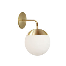 Dainolite DAY-141W-AGB - 1 Light Halogen Aged Brass Wall Sconce w/ White Glass