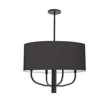 Dainolite ELN-224C-MB-797 - 4LT Incandescent Pendant, MB w/ BLK Fabric Shade