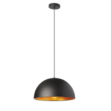 Dainolite HKI-161LP-BK - 1LT Pendant, Matte Black Exterior, Gold Interior