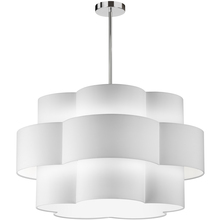 Dainolite PLX-284C-PC-WH - 4 Light Incandescent Chandelier, Polished Chrome with White Shade