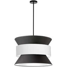 Dainolite QUA-244P-BK-WH - 4 Light Incandescent Pendant Matte Black with Black & White Shade