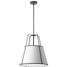 Dainolite TRA-1P-BK-WH - 1 Light Trapezoid Pendant Black White Shade with 790 Diffuser