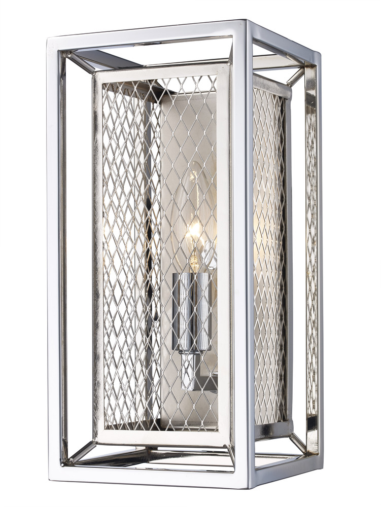 1 Lt-Sconce Mesh Sq Cage-Pc