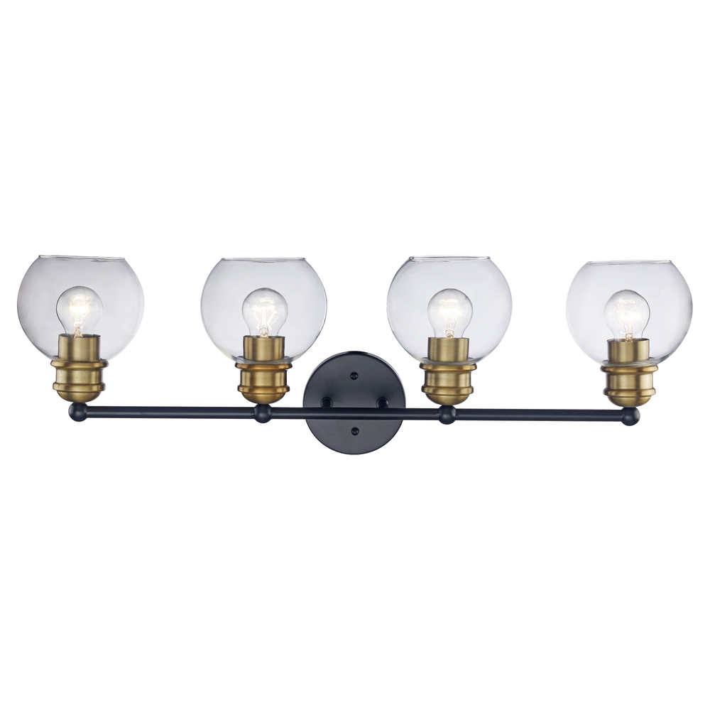 Polverini Two-Tone 4-Light Indoor Armed Vanity Wall Light