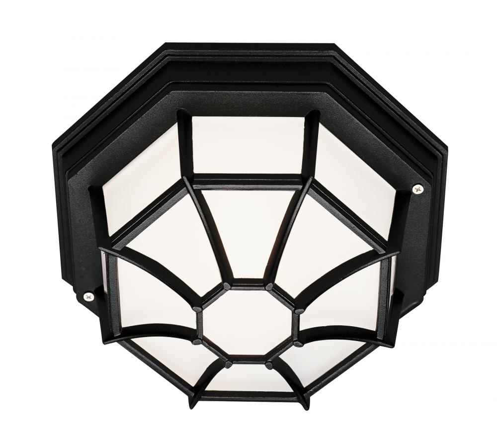 Benkert 1-Light, Weblike Design, Enclosed Flush Mount Ceiling Lantern Light