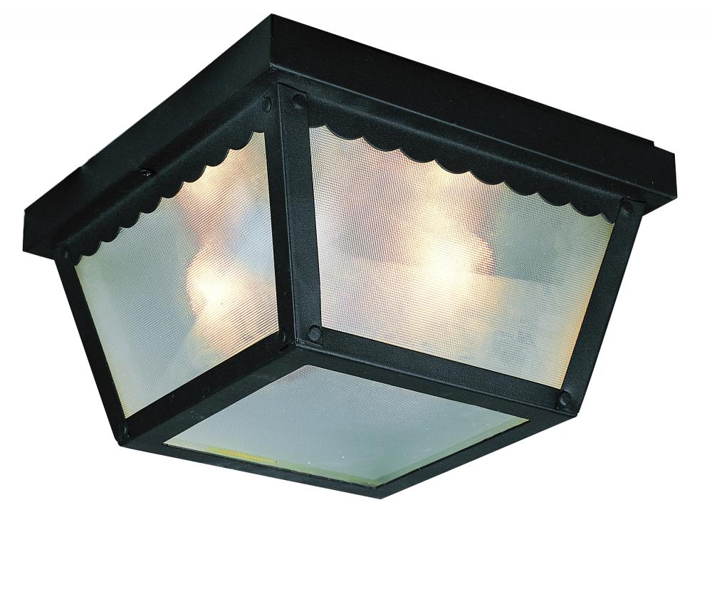 Samantha 2-Light, Scalloped Edge, Traditional Outdoor Flush Mount Ceiling Light