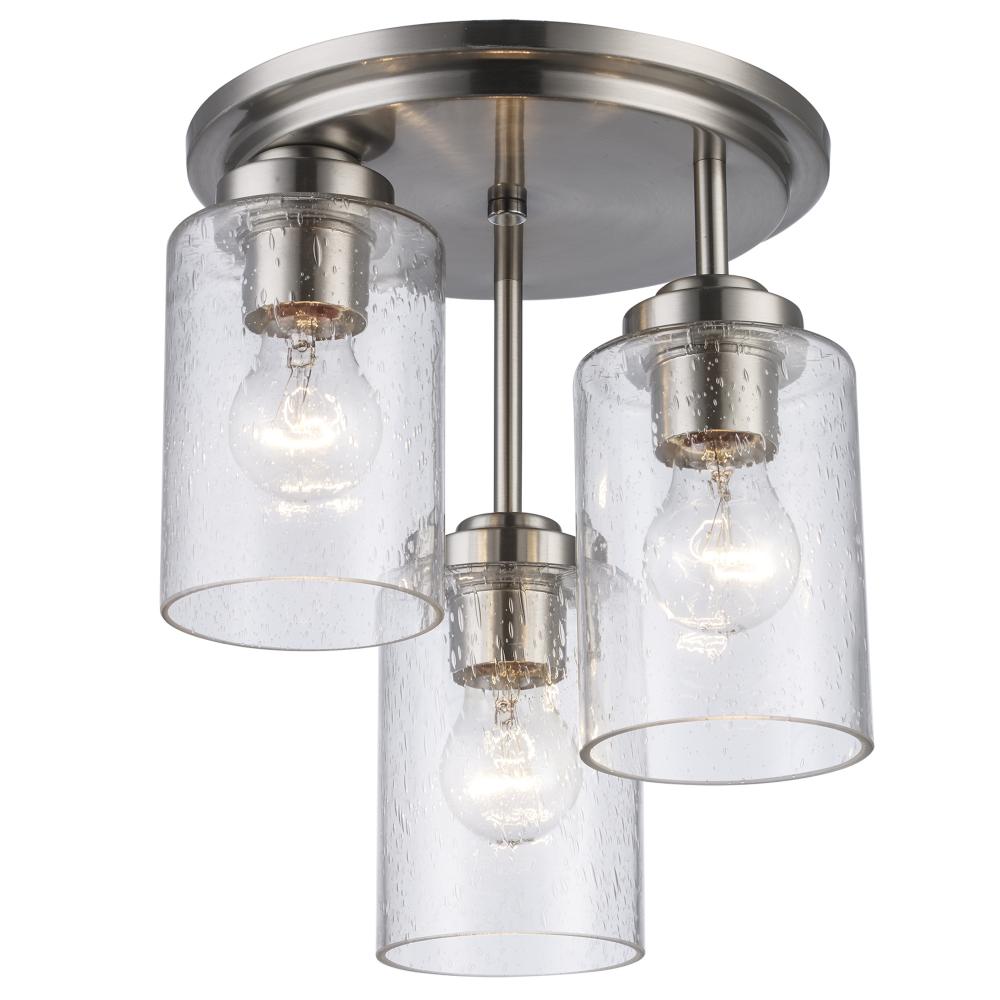 3LT FLUSH-DROP LIGHT-BN-SEEDED