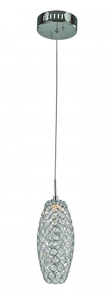 1LT PENDANT-LED-SML OVAL CRYST