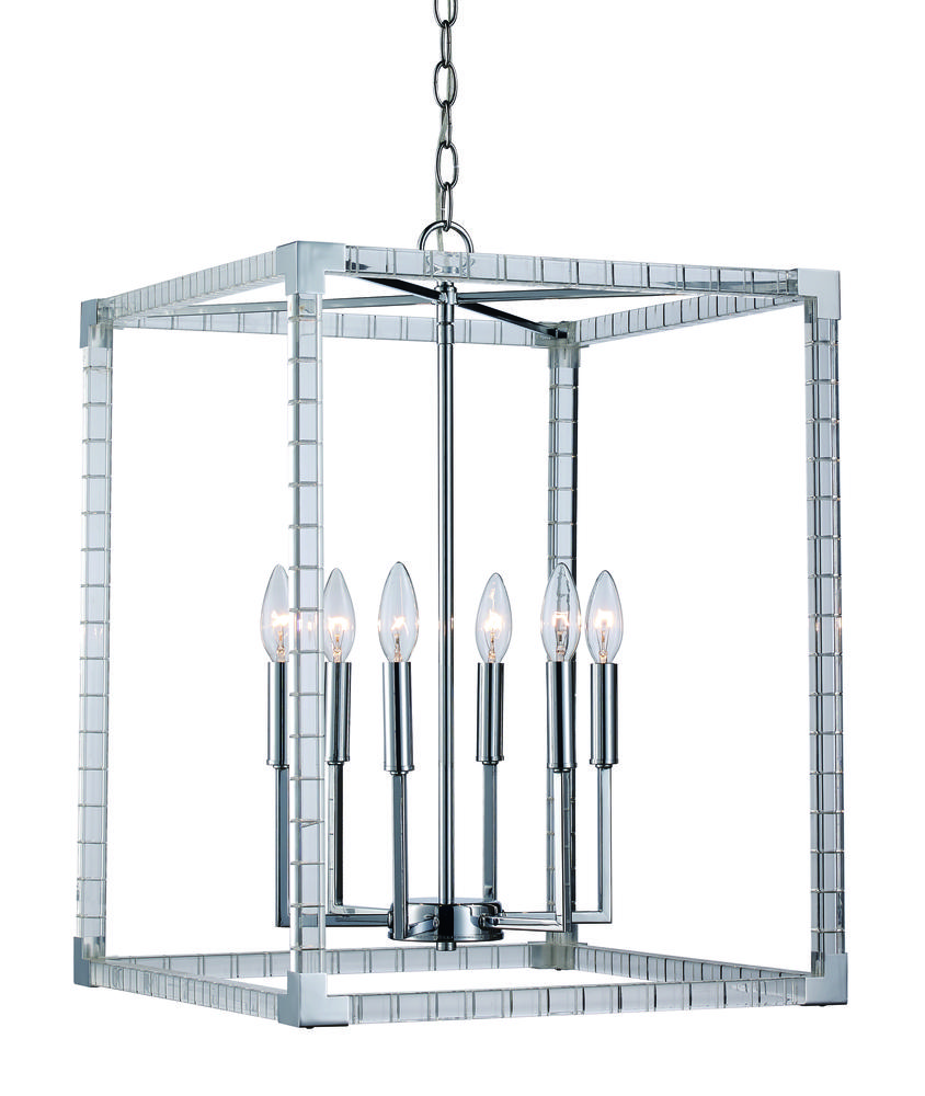 6LT PENDANT-ACRY CAGE LRG-PC