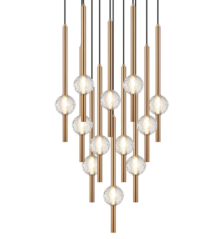 Windchimer Aged Gold Brass Pendant