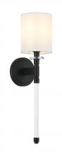 Matteo Lighting S00801MB - 1 LT 5"W "FAIRBURN" MATTE BLACK WALL SCONCE / FABRIC SHADE E12 10W LED