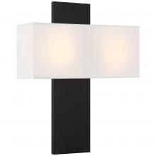 Matteo Lighting S13912MB - 2 LT 14"W "STAFFORD" MATTE BLACK WALL SCONCE / FABRIC SHADE E12 10W LED