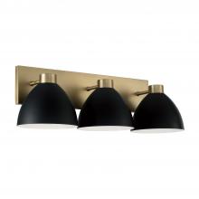 Capital Canada 152031AB - 3-Light Vanity in Aged Brass and Black