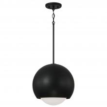 Capital Canada 351611BI - 1-Light Circular Globe Pendant in Black Iron with Soft White Glass