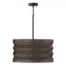 Capital Canada 354041EB - 1-Light Pendant in Matte Black and Handcrafted Mango Wood in Espresso Stain