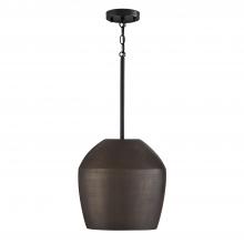 Capital Canada 354212UR - 1-Light Handcrafted Terracotta Pendant in Umber and Matte Black