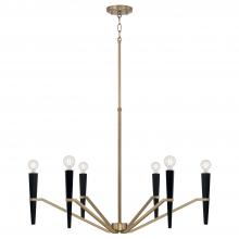 Capital Canada 453861AB - 6-Light Chandelier in Aged Brass and Black