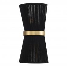 Capital Canada 641221KP - 2-Light Sconce in Hand wrapped Black Rope String and Hand-Distressed Patinaed Brass