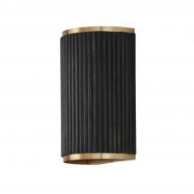 Capital Canada 650721KR - 2-Light Sconce in Matte Brass and Handcrafted Mango Wood in Black Stain