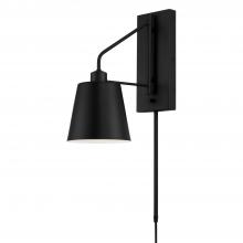 Capital Canada 651311MB - 1-Light Modern Metal Sconce in Matte Black with White Interior